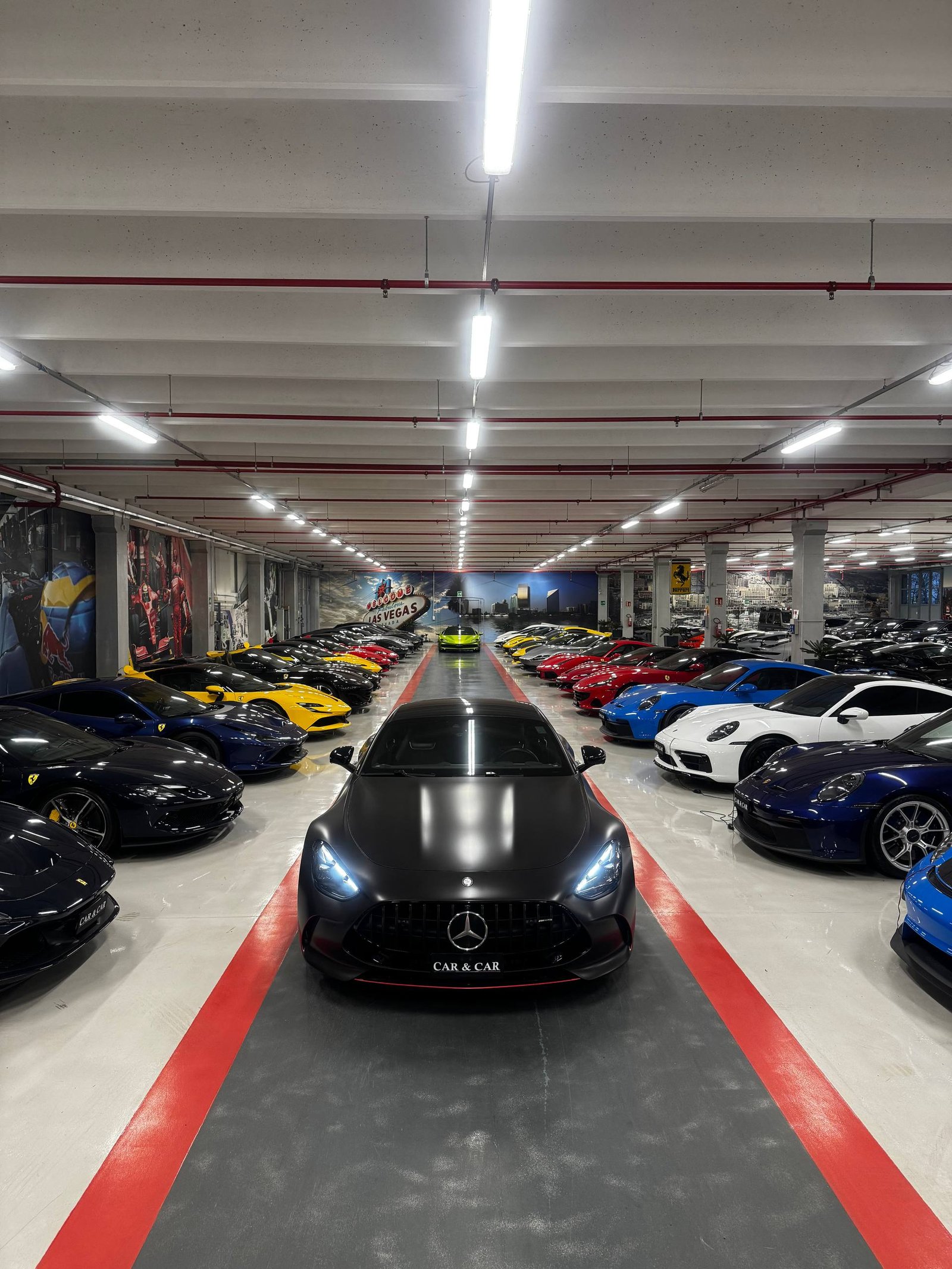 La rimessa di Narciso Rent — flotta supercar